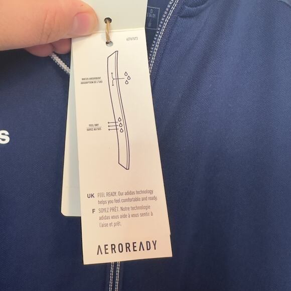 NWT Adidas Condivo 21 Track Jacket Size S Navy Blue White Primeblue 3 Stripe - Picture 8 of 10